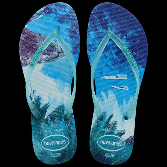 Havaianas Rice Pattern Havaianas | Shoes | Havaianasflip Flop Slim Paisage Sky Blue | Poshmark